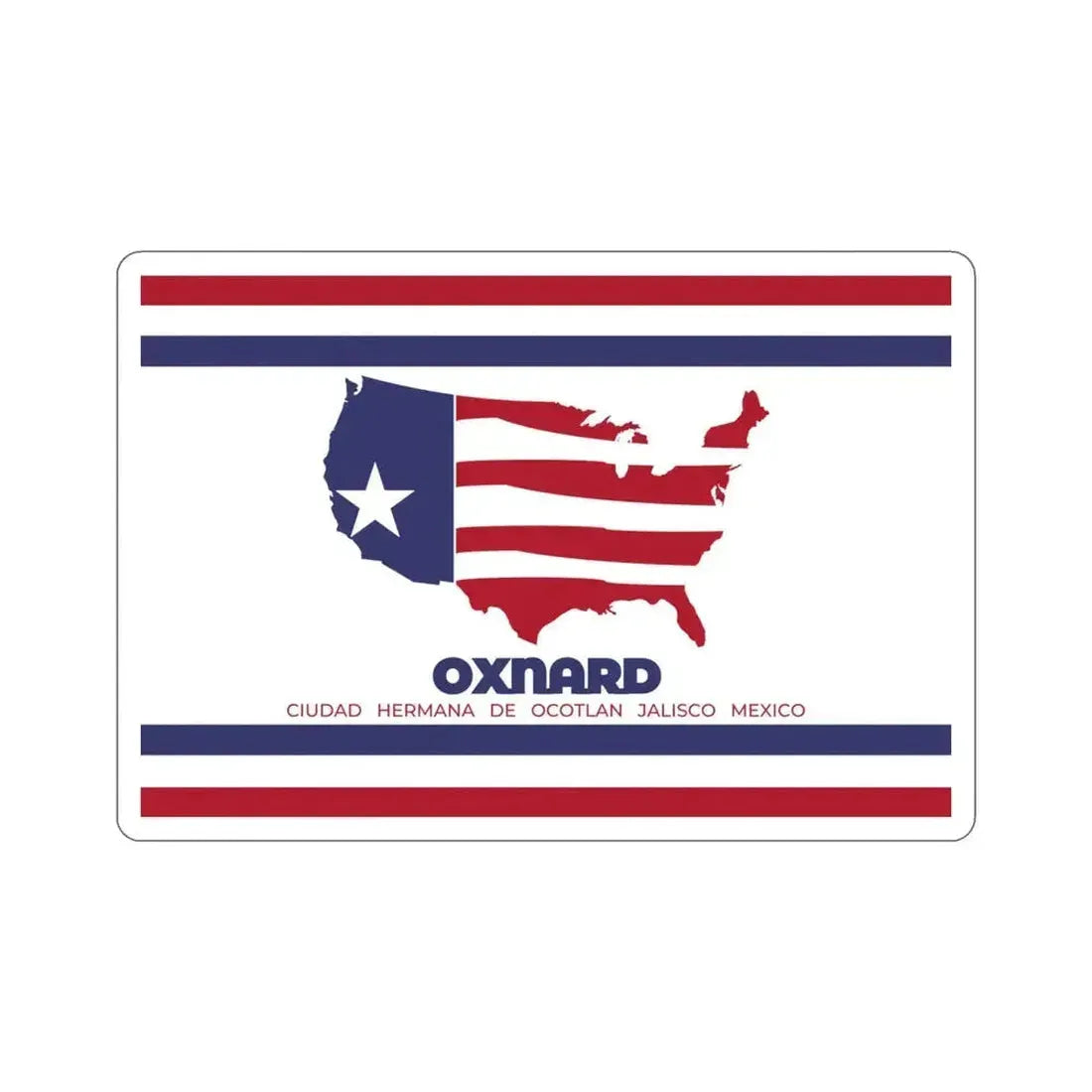 Flag of Oxnard California USA STICKER Vinyl Die-Cut Decal 4 Inch - The Sticker Space