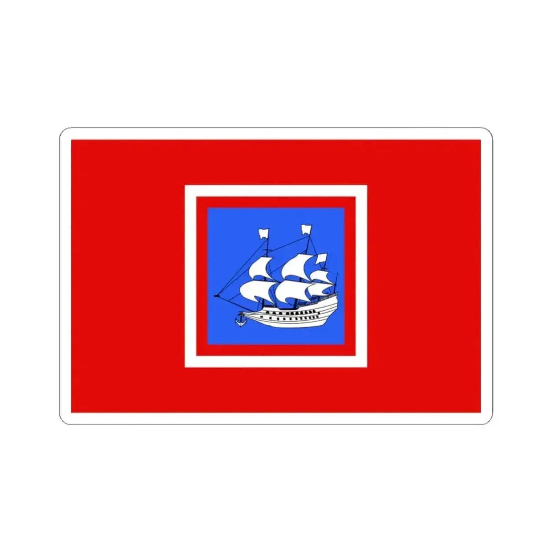 Flag of Paimpol (Belgium) STICKER Vinyl Kiss-Cut Decal 4 Inch White - The Sticker Space