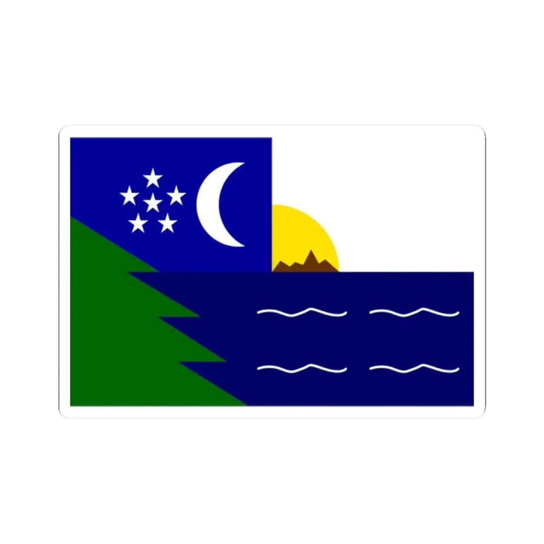 Flag of Paita (Peru) STICKER Vinyl Kiss-Cut Decal 2 Inch White - The Sticker Space