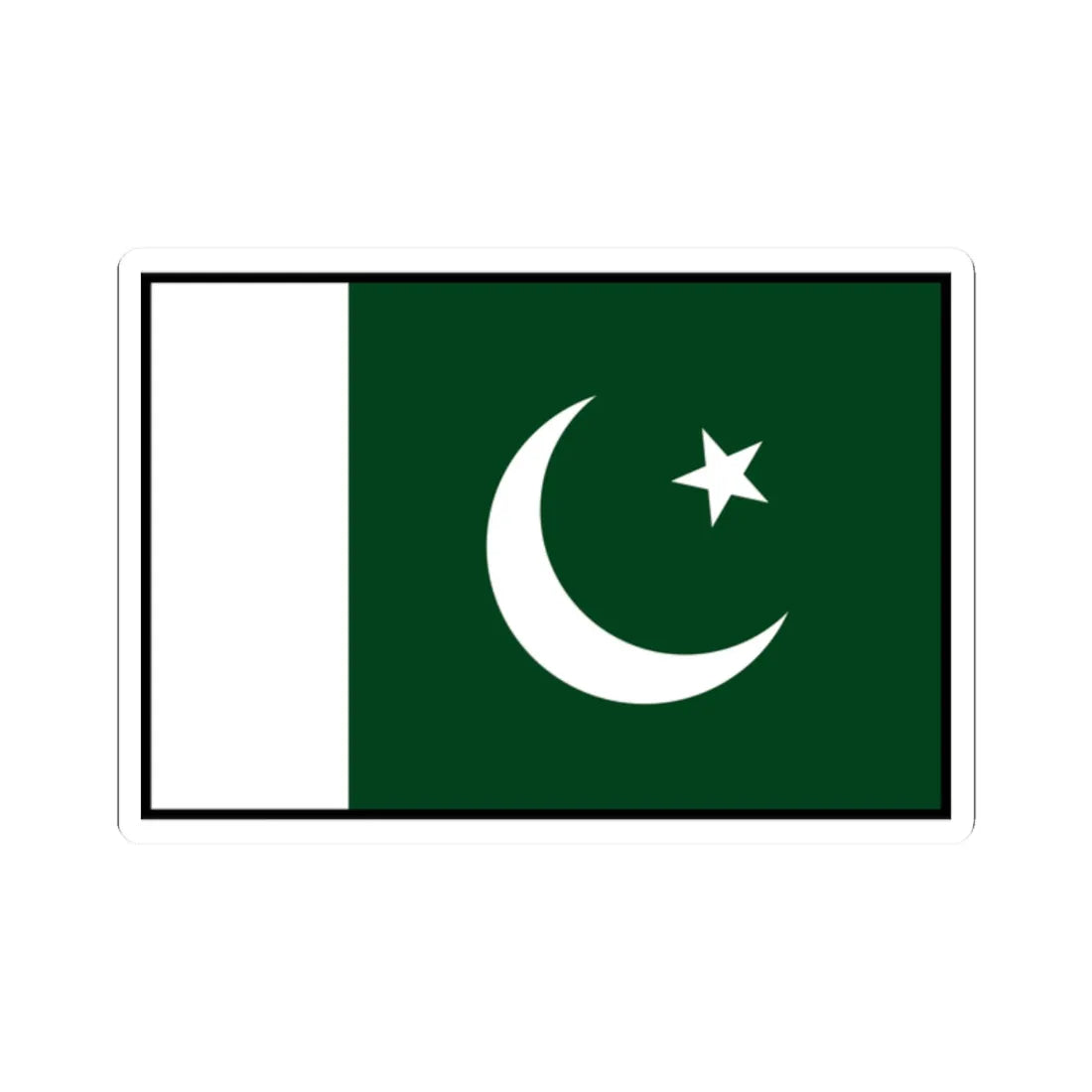 Flag of Pakistan bordered (Pakistan) STICKER Vinyl Kiss-Cut Decal 2 Inch White - The Sticker Space
