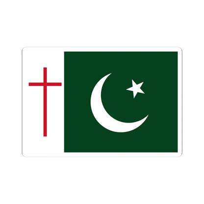 Flag of Pakistan with cross (Pakistan) STICKER Vinyl Kiss-Cut Decal 4 Inch White - The Sticker Space
