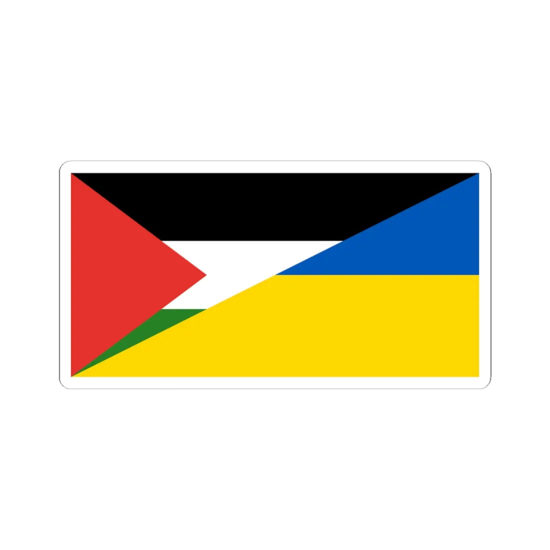 Flag of Palestine and Ukraine (Palestine) STICKER Vinyl Kiss-Cut Decal 3 Inch White - The Sticker Space