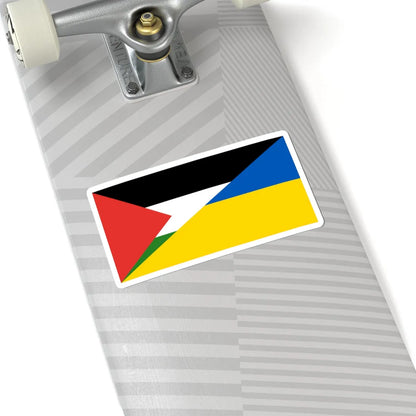 Flag of Palestine and Ukraine (Palestine) STICKER Vinyl Kiss-Cut Decal - The Sticker Space