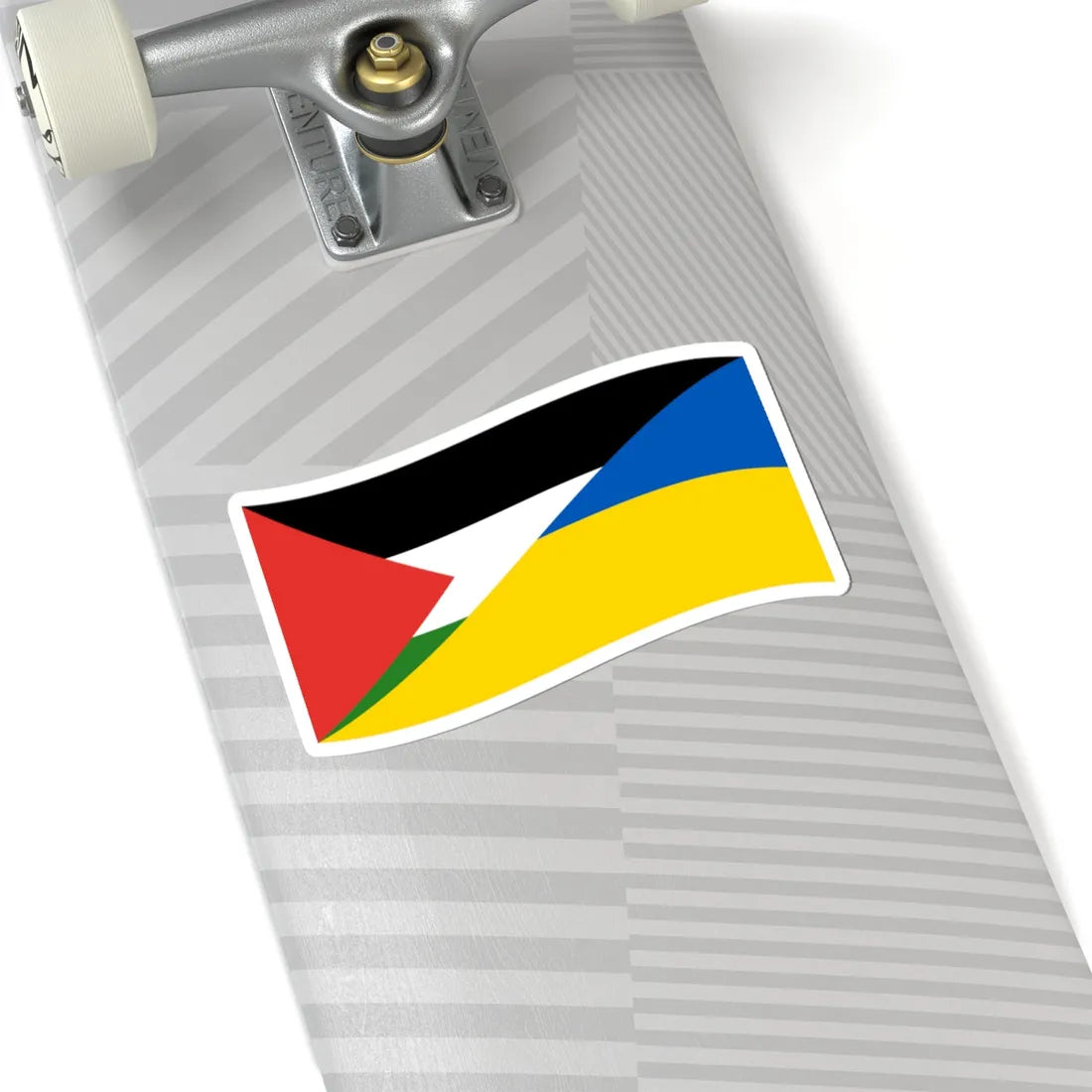 Flag of Palestine and Ukraine with waves (Palestine) STICKER Vinyl Kiss-Cut Decal - The Sticker Space