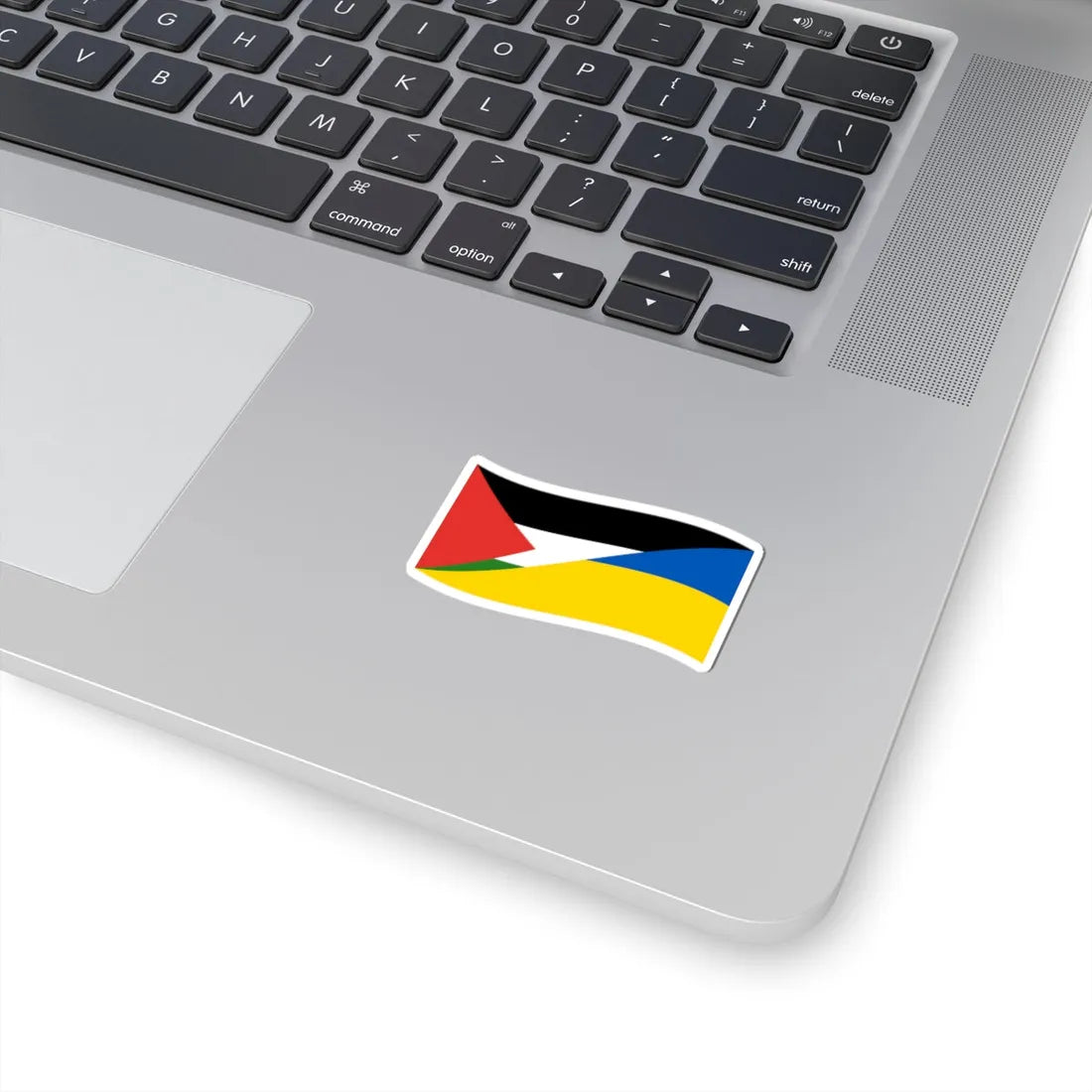 Flag of Palestine and Ukraine with waves (Palestine) STICKER Vinyl Kiss-Cut Decal - The Sticker Space