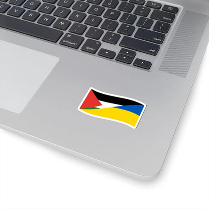 Flag of Palestine and Ukraine with waves (Palestine) STICKER Vinyl Kiss-Cut Decal - The Sticker Space