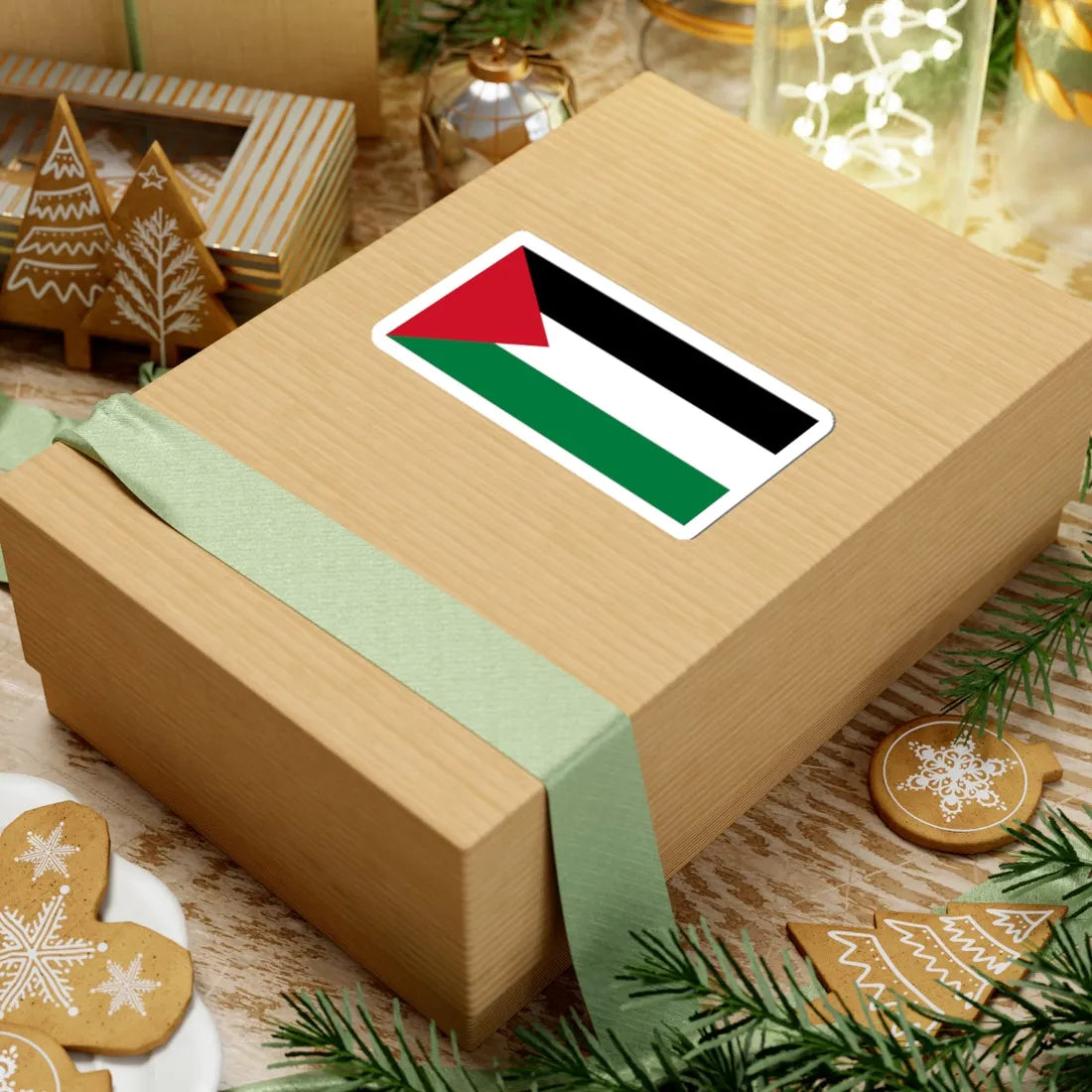 Flag of Palestine darker colours (Palestine) STICKER Vinyl Kiss-Cut Decal - The Sticker Space