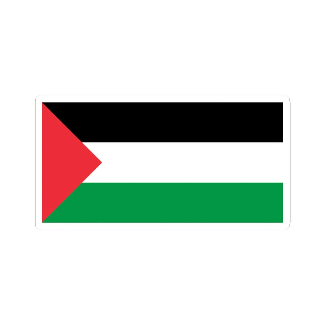Flag of Palestine - short triangle (Palestine) STICKER Vinyl Kiss-Cut Decal 2 Inch White - The Sticker Space
