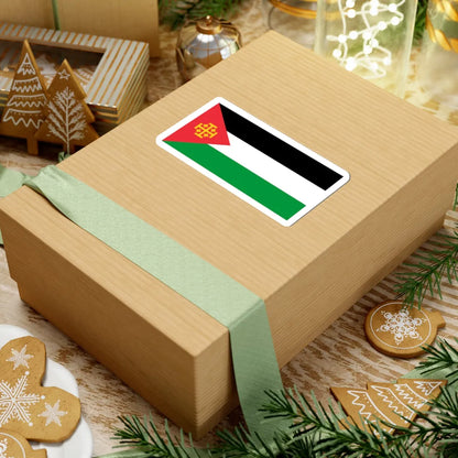 Flag of Palestine with the Kingdom of Jerusalem Cross 2 (Palestine) STICKER Vinyl Kiss-Cut Decal - The Sticker Space