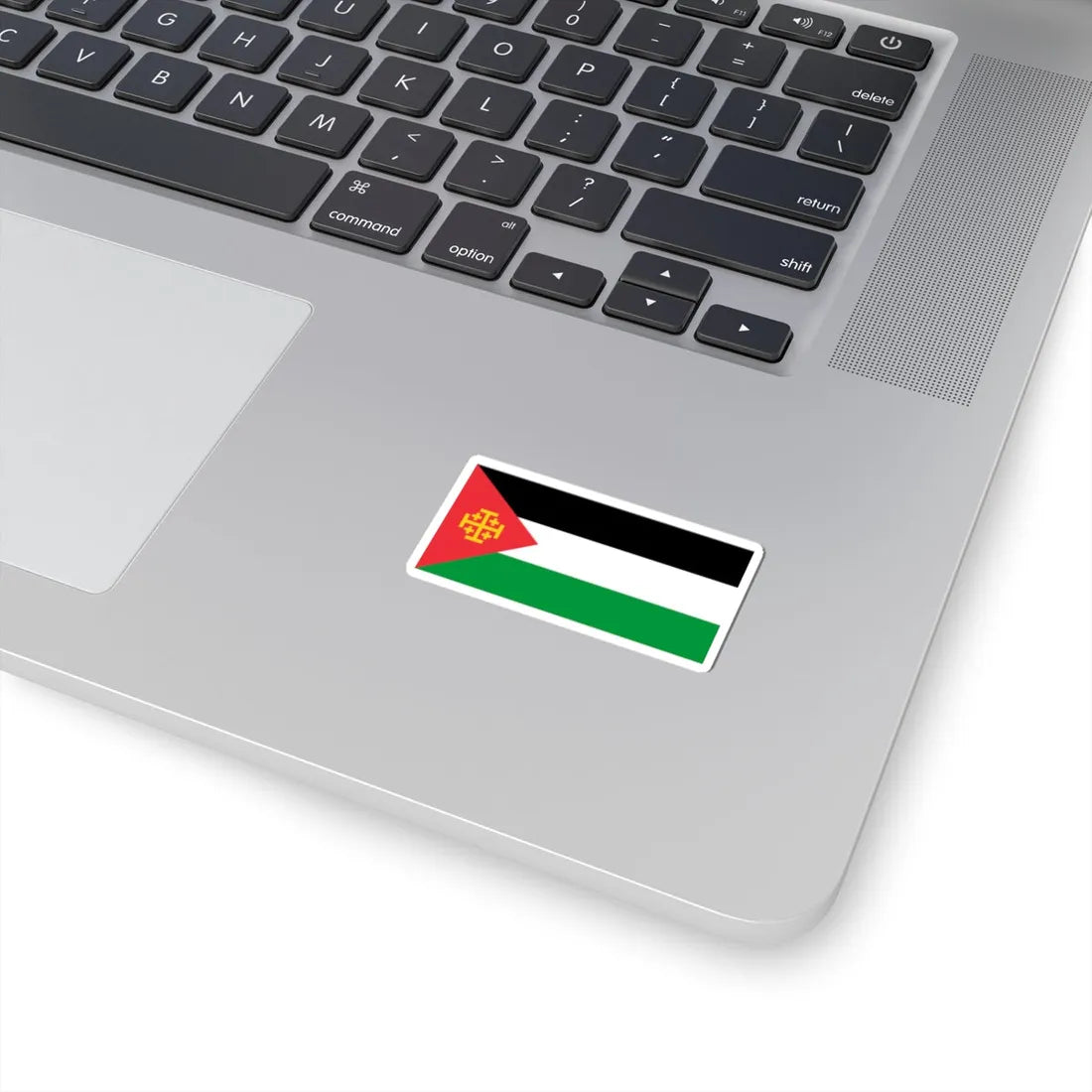 Flag of Palestine with the Kingdom of Jerusalem Cross 2 (Palestine) STICKER Vinyl Kiss-Cut Decal - The Sticker Space