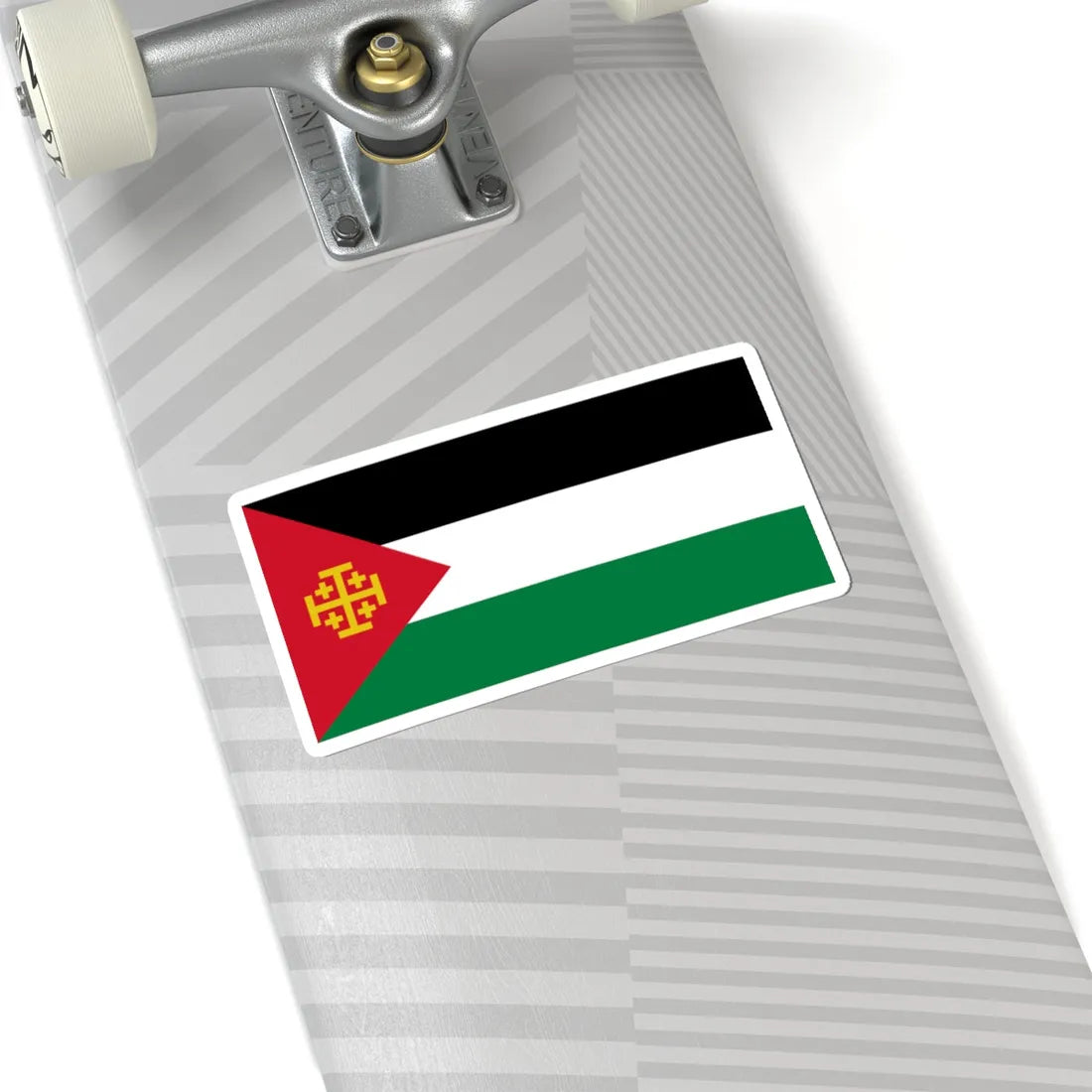 Flag of Palestine with the Kingdom of Jerusalem Cross 3 (Palestine) STICKER Vinyl Kiss-Cut Decal - The Sticker Space