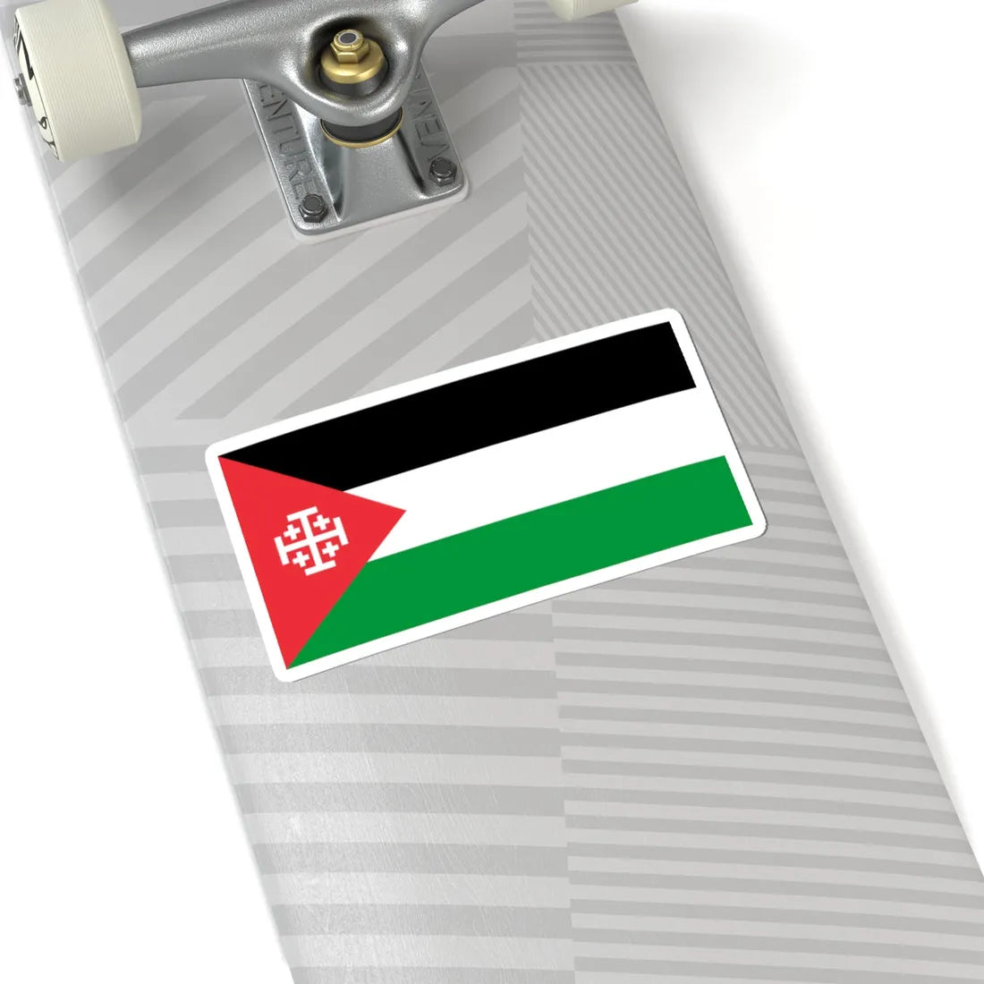 Flag of Palestine with the Kingdom of Jerusalem Cross (Palestine) STICKER Vinyl Kiss-Cut Decal - The Sticker Space