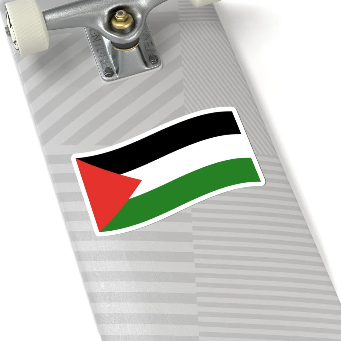 Flag of Palestine with waves (Palestine) STICKER Vinyl Kiss-Cut Decal - The Sticker Space