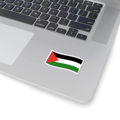Flag of Palestine with waves (Palestine) STICKER Vinyl Kiss-Cut Decal - The Sticker Space