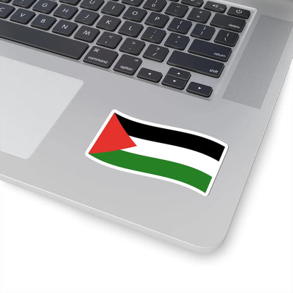Flag of Palestine with waves (Palestine) STICKER Vinyl Kiss-Cut Decal - The Sticker Space