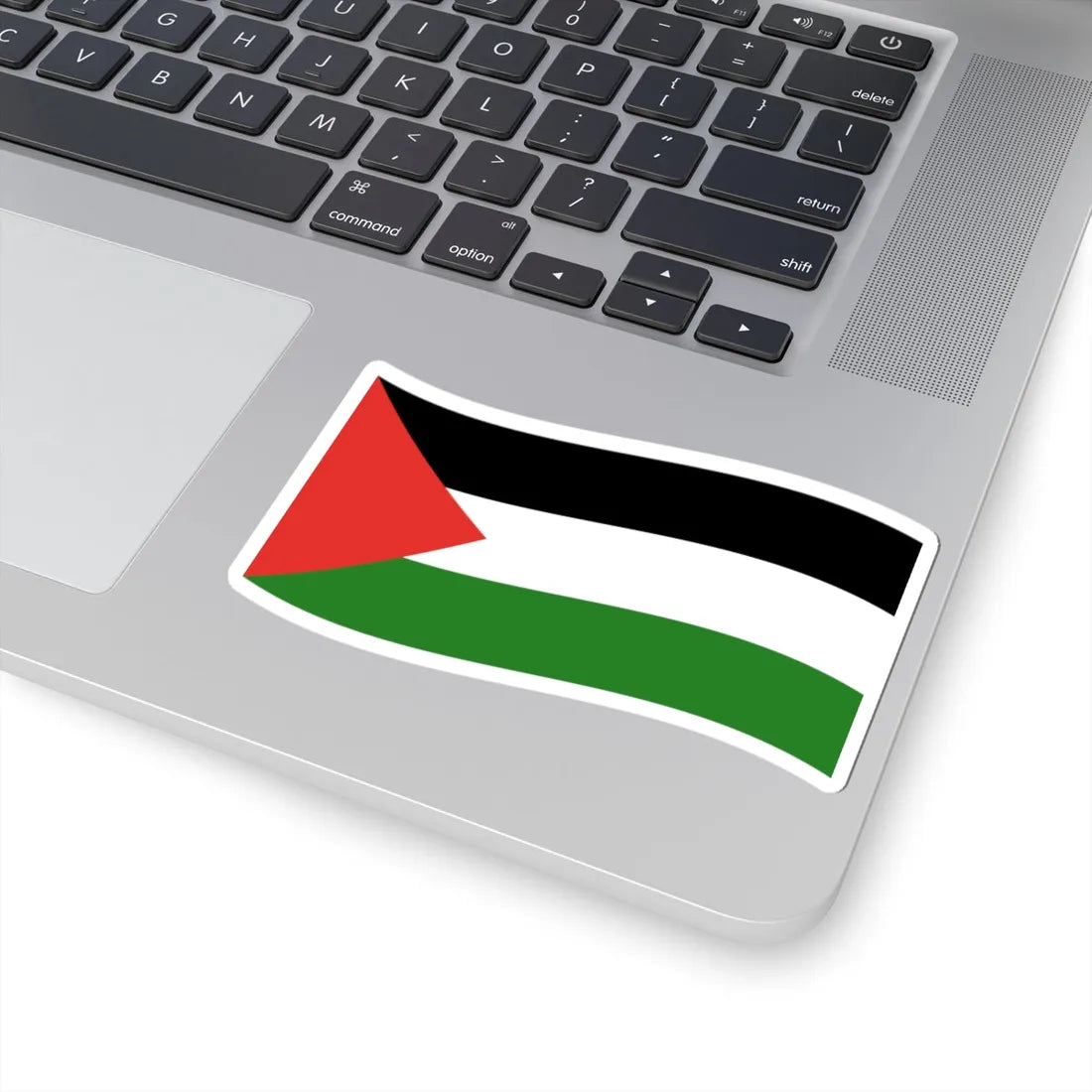 Flag of Palestine with waves (Palestine) STICKER Vinyl Kiss-Cut Decal - The Sticker Space