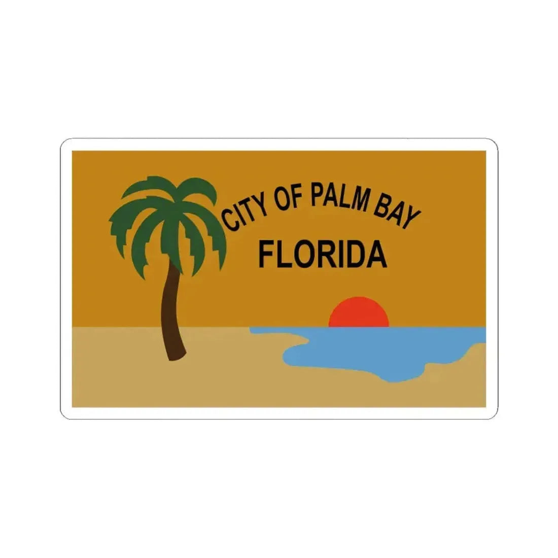 Flag of Palm Bay Florida (United States) STICKER Vinyl Kiss-Cut Decal 6 Inch White - The Sticker Space