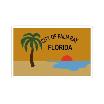 Flag of Palm Bay Florida (United States) STICKER Vinyl Kiss-Cut Decal 6 Inch White - The Sticker Space
