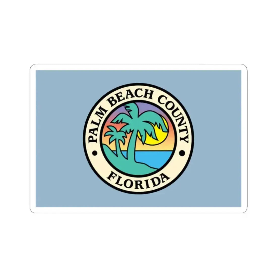 Flag of Palm Beach County Florida (United States) STICKER Vinyl Kiss-Cut Decal 2 Inch White - The Sticker Space