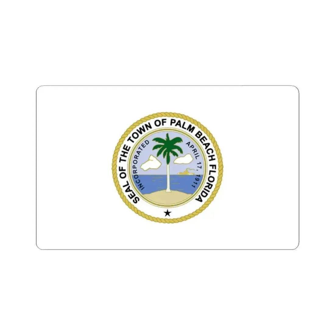Flag of Palm Beach Florida (United States) STICKER Vinyl Kiss-Cut Decal 2 Inch White - The Sticker Space