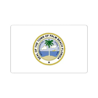 Flag of Palm Beach Florida (United States) STICKER Vinyl Kiss-Cut Decal 2 Inch White - The Sticker Space
