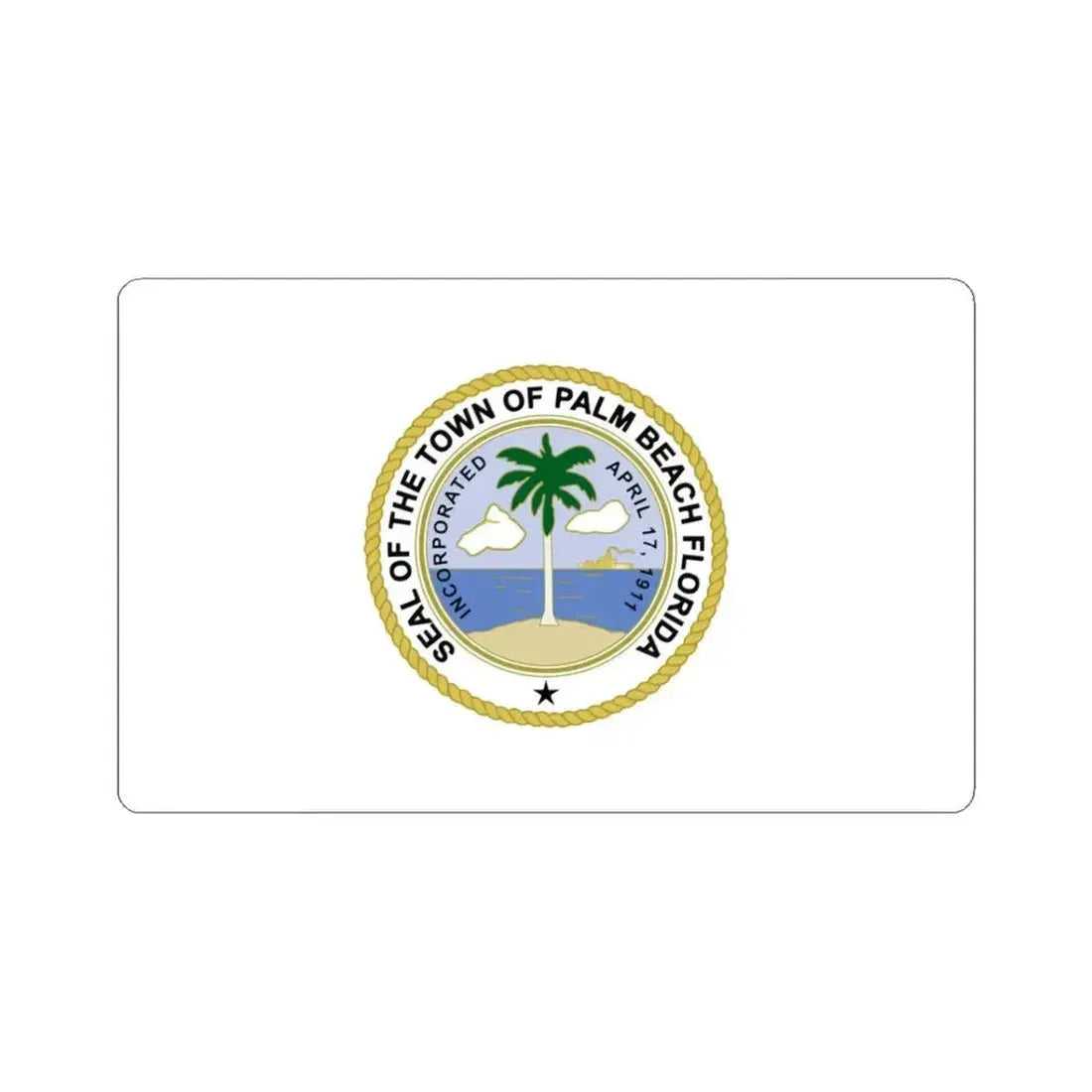 Flag of Palm Beach Florida (United States) STICKER Vinyl Kiss-Cut Decal 3 Inch White - The Sticker Space