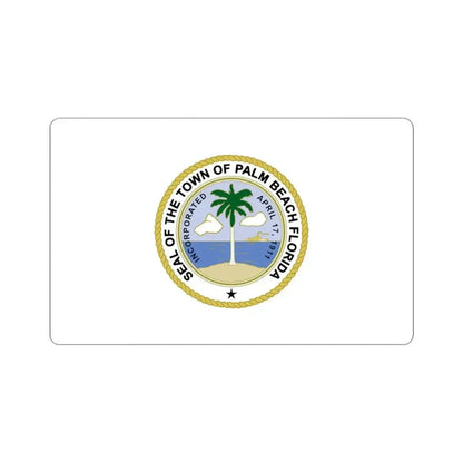 Flag of Palm Beach Florida (United States) STICKER Vinyl Kiss-Cut Decal 3 Inch White - The Sticker Space