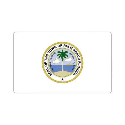 Flag of Palm Beach Florida (United States) STICKER Vinyl Kiss-Cut Decal 4 Inch White - The Sticker Space