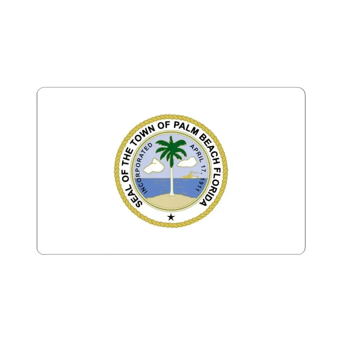 Flag of Palm Beach Florida (United States) STICKER Vinyl Kiss-Cut Decal 6 Inch White - The Sticker Space