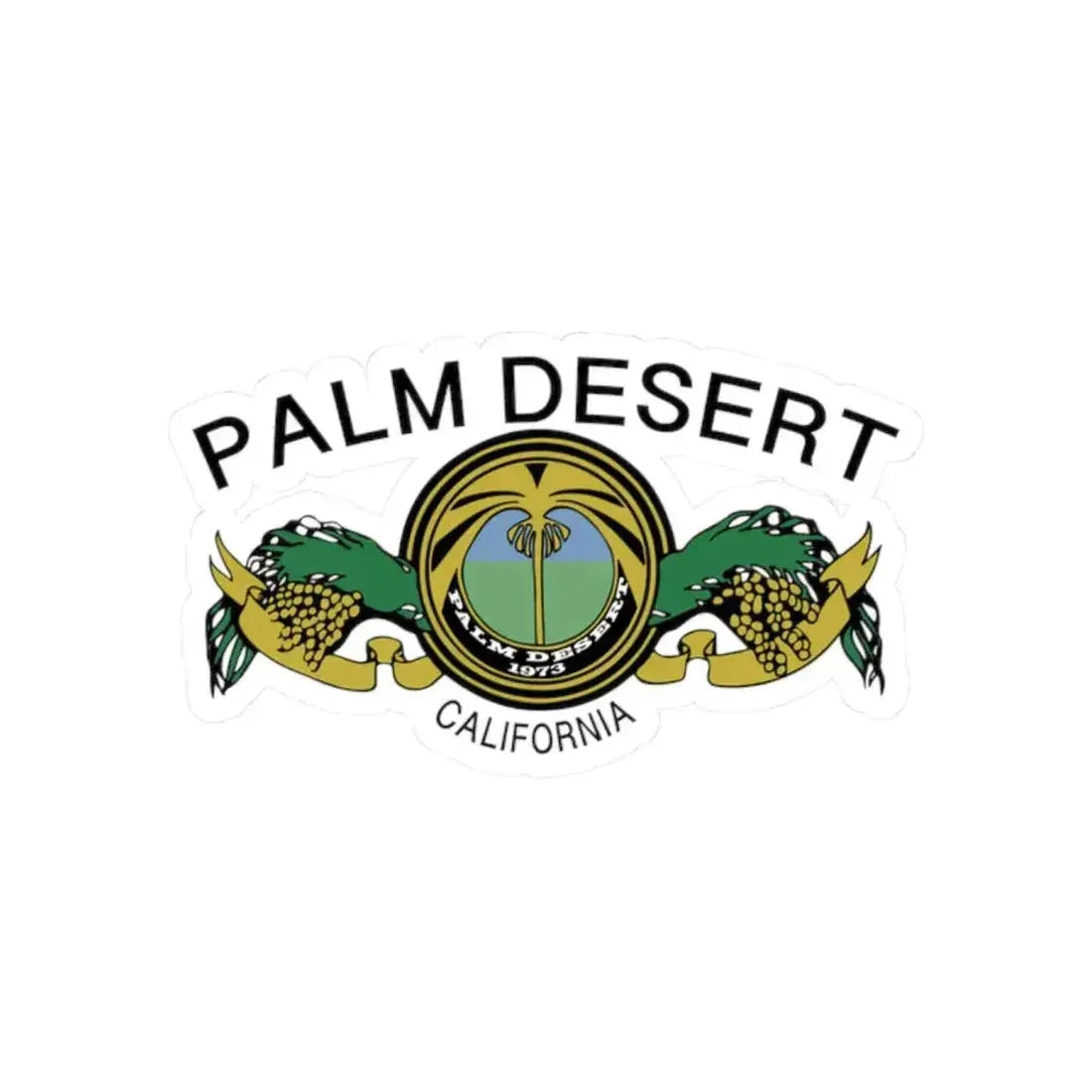 Flag of Palm Desert California (United States) STICKER Vinyl Kiss-Cut Decal 2 Inch White - The Sticker Space