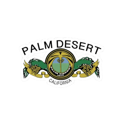 Flag of Palm Desert California (United States) STICKER Vinyl Kiss-Cut Decal 2 Inch White - The Sticker Space