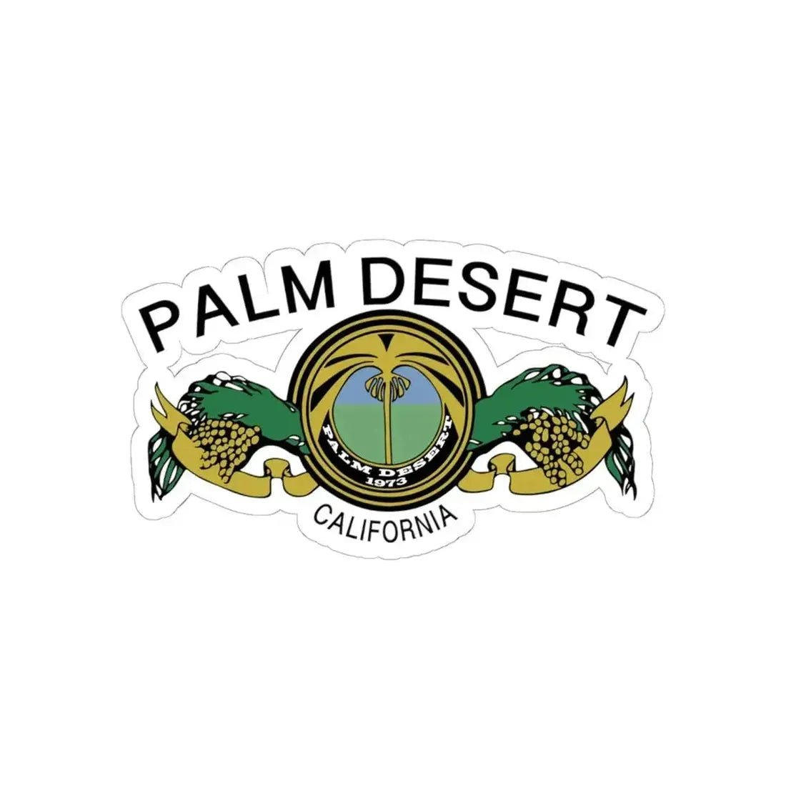 Flag of Palm Desert California (United States) STICKER Vinyl Kiss-Cut Decal 6 Inch White - The Sticker Space