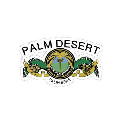 Flag of Palm Desert California (United States) STICKER Vinyl Kiss-Cut Decal 6 Inch White - The Sticker Space