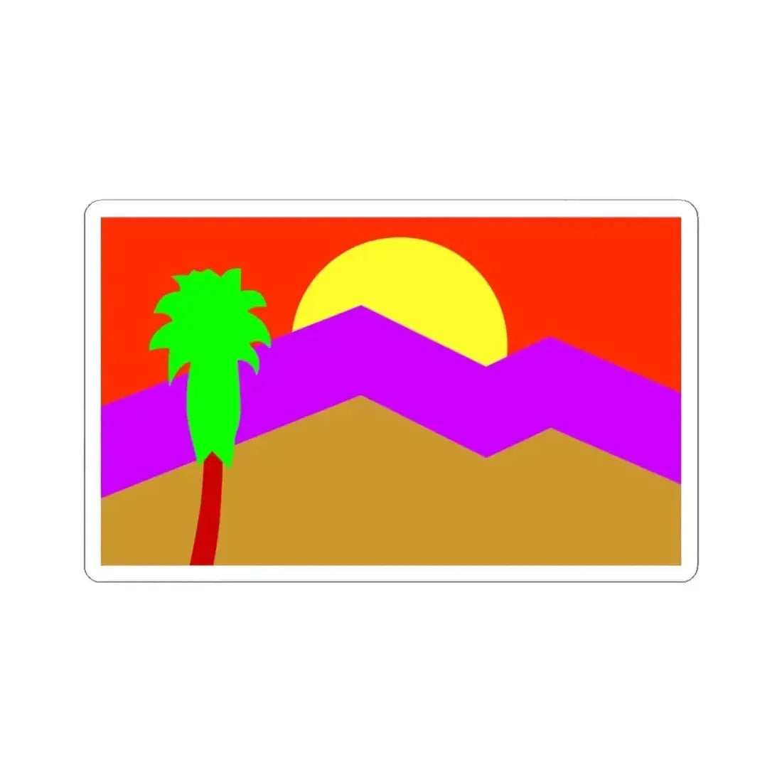 Flag of Palm Springs California (United States) STICKER Vinyl Kiss-Cut Decal 4 Inch White - The Sticker Space