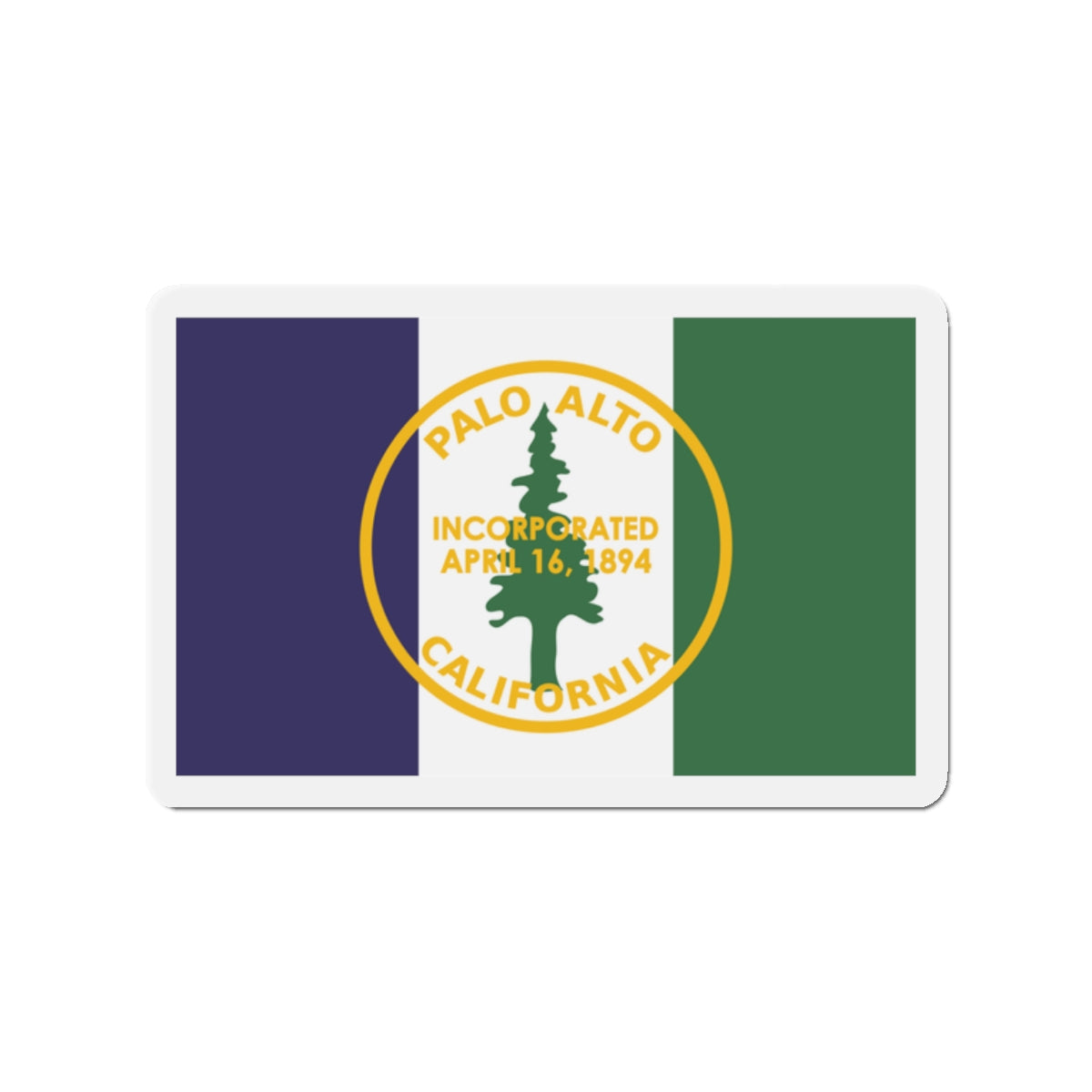 Flag of Palo Alto California - Die-Cut Magnet-2" x 2"-The Sticker Space