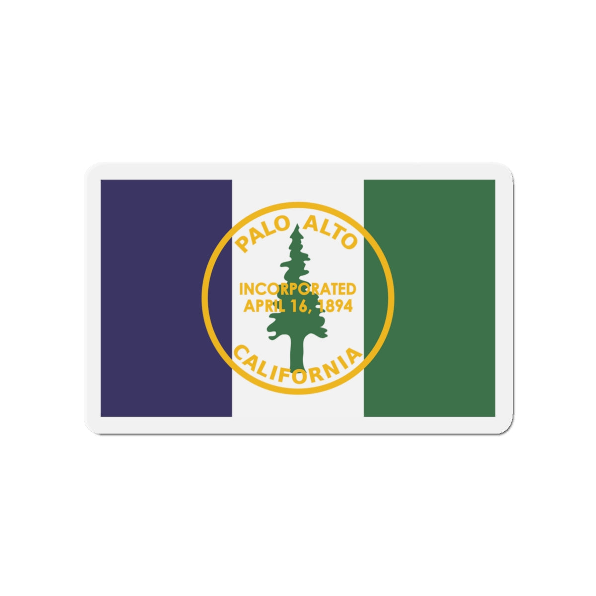 Flag of Palo Alto California - Die-Cut Magnet-3" x 3"-The Sticker Space