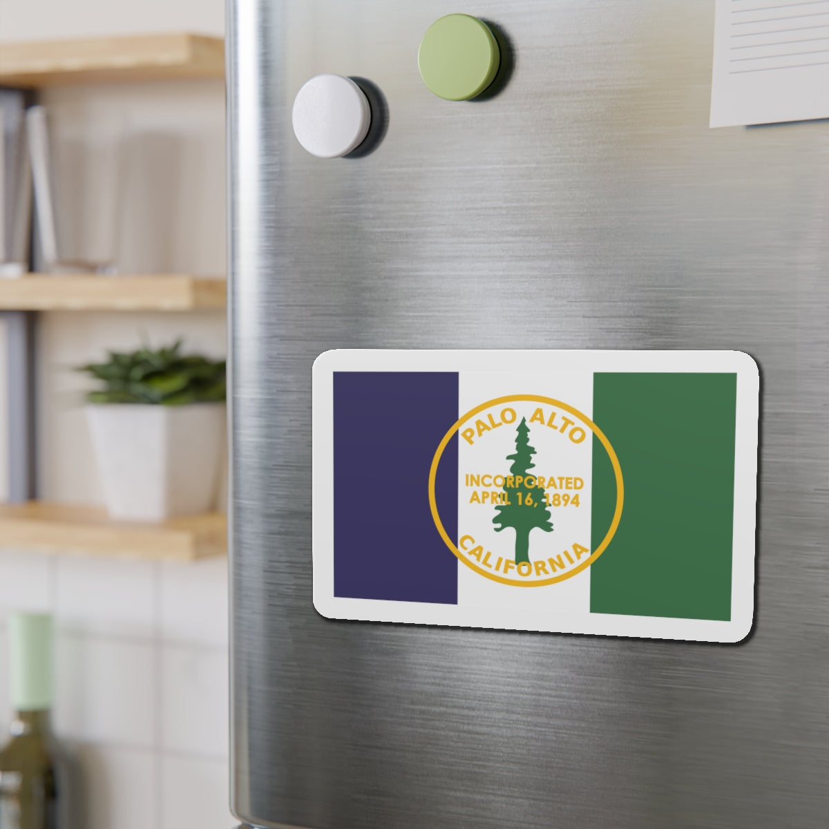 Flag of Palo Alto California - Die-Cut Magnet-The Sticker Space