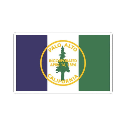 Flag of Palo Alto California (United States) STICKER Vinyl Kiss-Cut Decal 3 Inch White - The Sticker Space