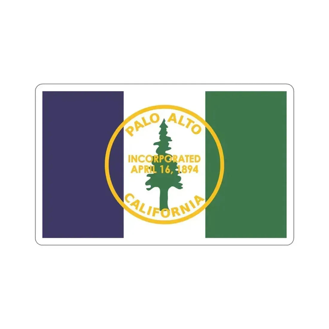 Flag of Palo Alto California USA STICKER Vinyl Die-Cut Decal 5 Inch - The Sticker Space