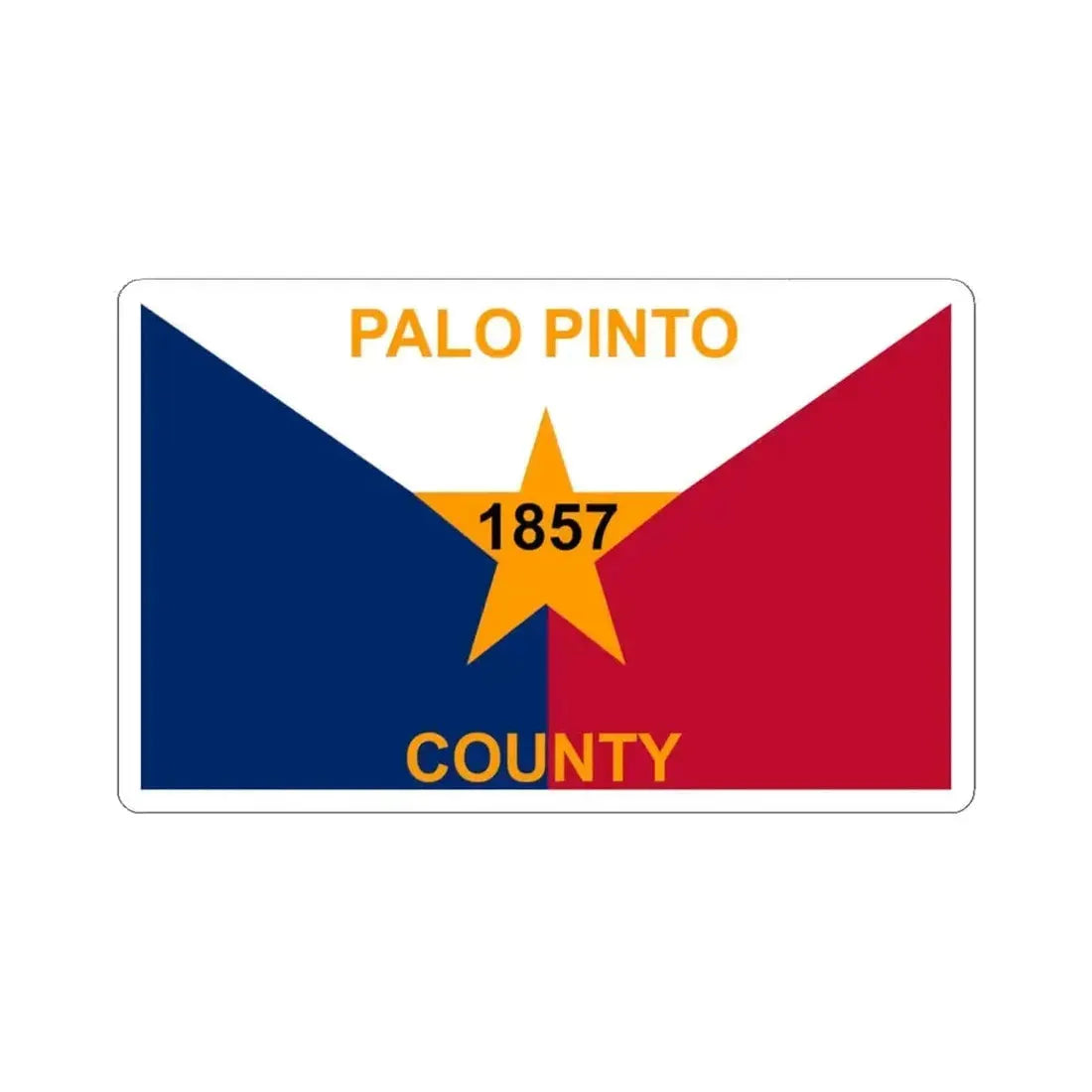 Flag of Palo Pinto County Texas (United States) STICKER Vinyl Kiss-Cut Decal 4 Inch White - The Sticker Space