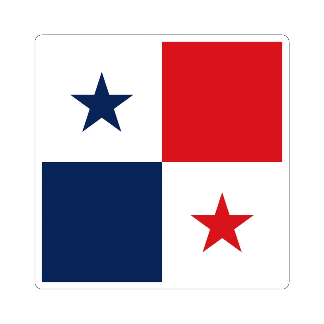 Flag of Panama 1-1 (Panama) STICKER Vinyl Kiss-Cut Decal 3 Inch White - The Sticker Space