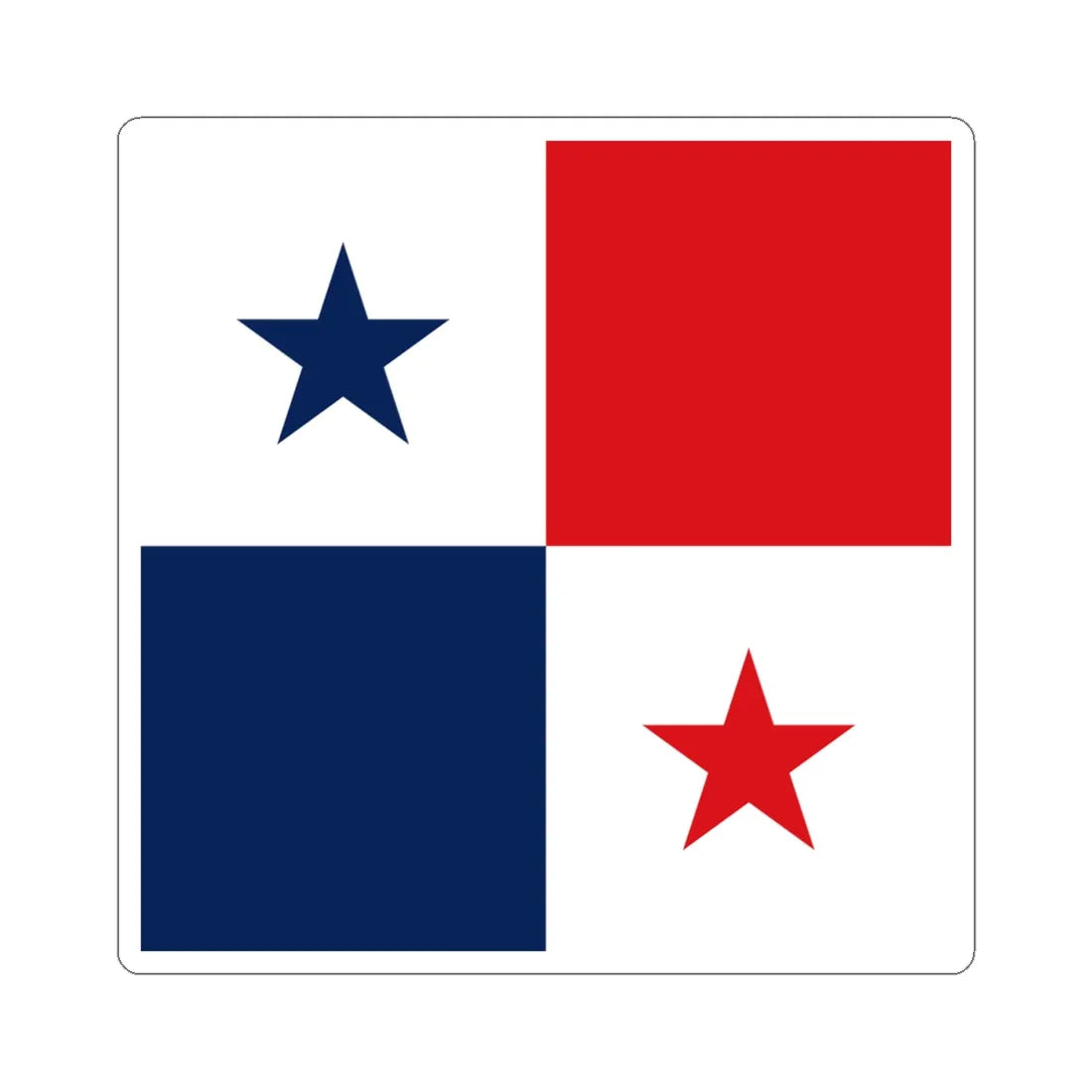 Flag of Panama 1-1 (Panama) STICKER Vinyl Kiss-Cut Decal 4 Inch White - The Sticker Space