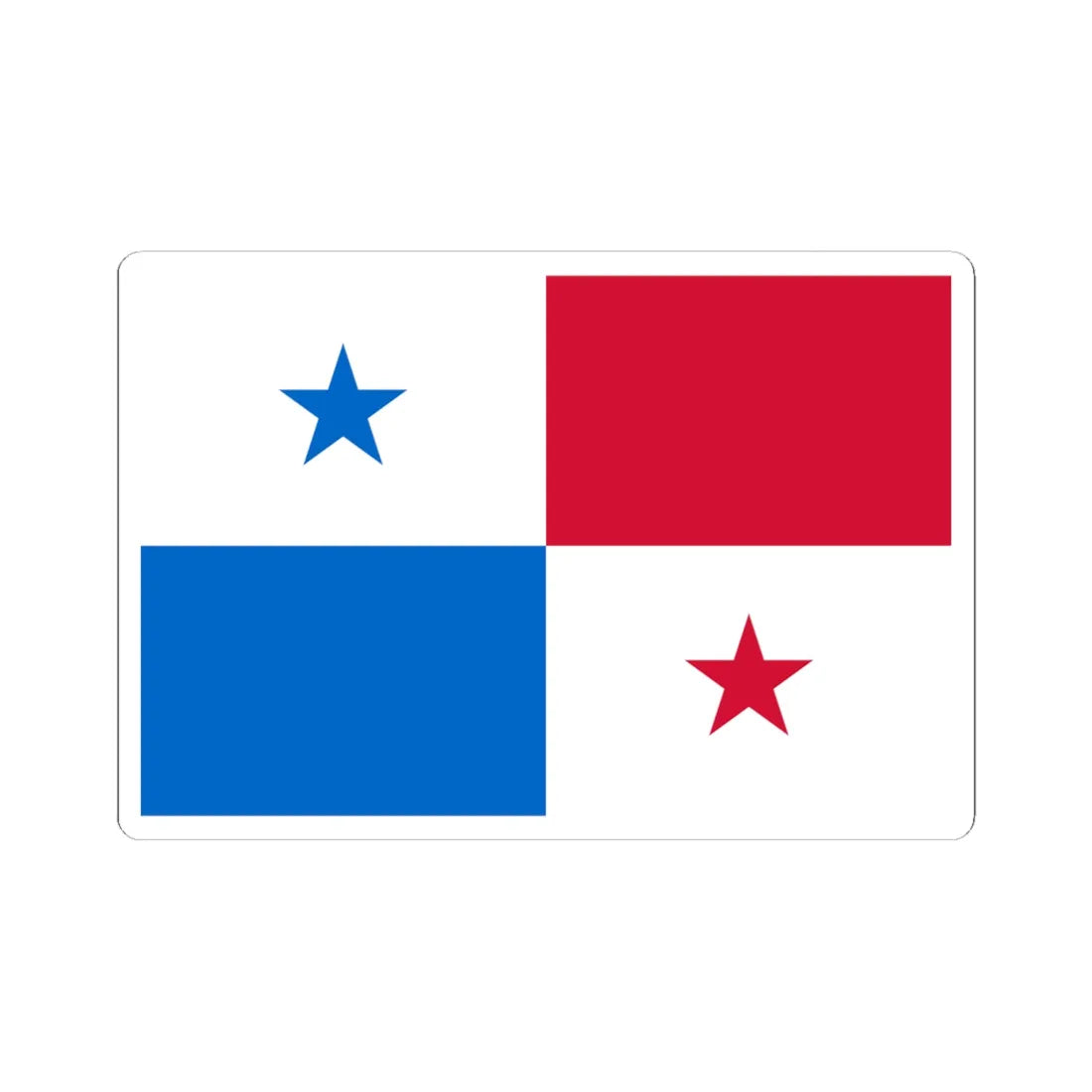 Flag of Panama 1925-2017 (Panama) STICKER Vinyl Kiss-Cut Decal 6 Inch White - The Sticker Space