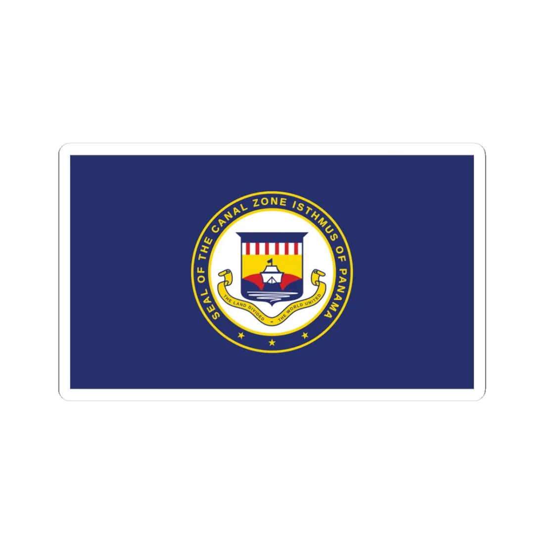 Flag of Panama Canal Zone (Panama) STICKER Vinyl Kiss-Cut Decal 3 Inch White - The Sticker Space