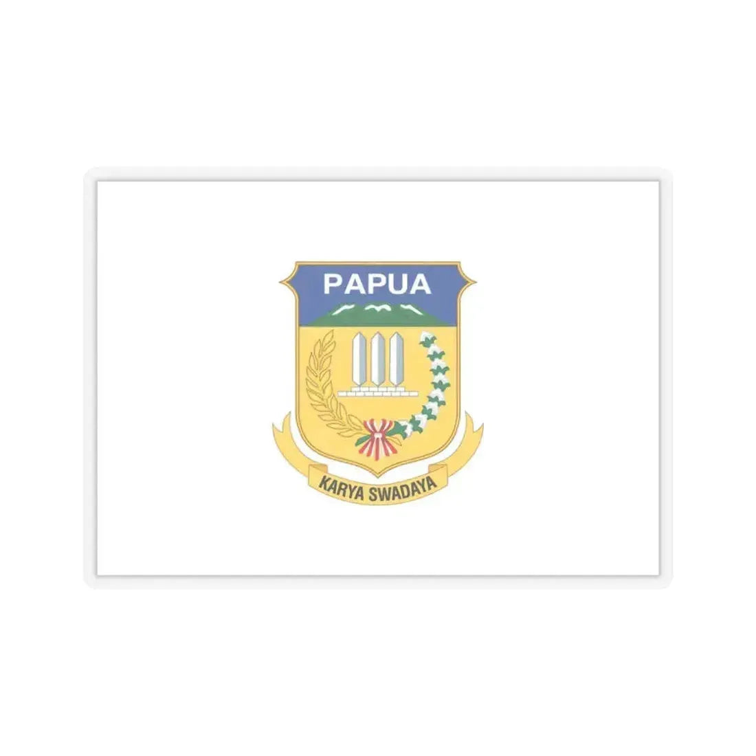 Flag of Papua Indonesia - STICKER Vinyl Kiss-Cut Decal 4 Inch Transparent - The Sticker Space