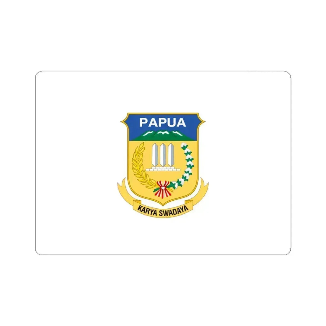 Flag of Papua Indonesia - STICKER Vinyl Kiss-Cut Decal 4 Inch White - The Sticker Space