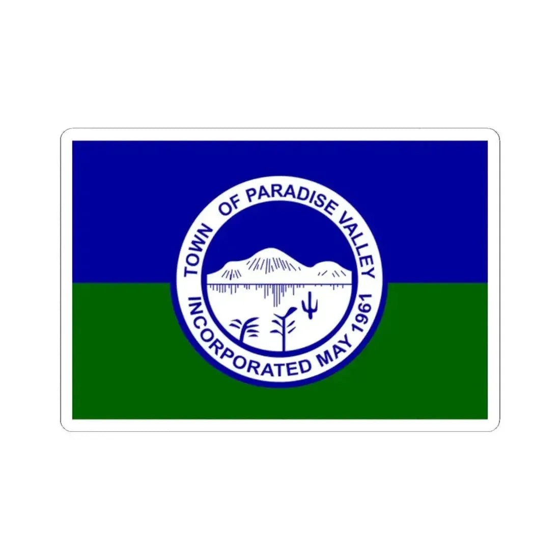 Flag of Paradise Valley Arizona (United States) STICKER Vinyl Kiss-Cut Decal 2 Inch White - The Sticker Space