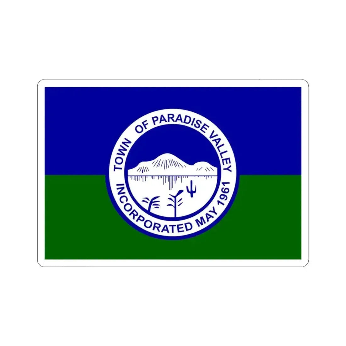 Flag of Paradise Valley Arizona (United States) STICKER Vinyl Kiss-Cut Decal 3 Inch White - The Sticker Space