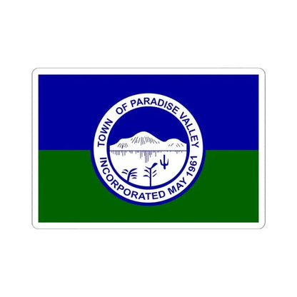 Flag of Paradise Valley Arizona (United States) STICKER Vinyl Kiss-Cut Decal 4 Inch White - The Sticker Space
