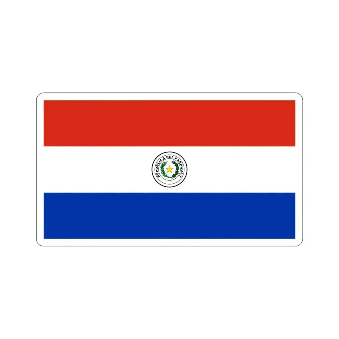 Flag of Paraguay STICKER Vinyl Die-Cut Decal 4 Inch - The Sticker Space